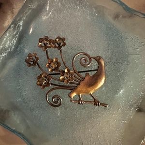 Vintage peacock brooch pin (silver)